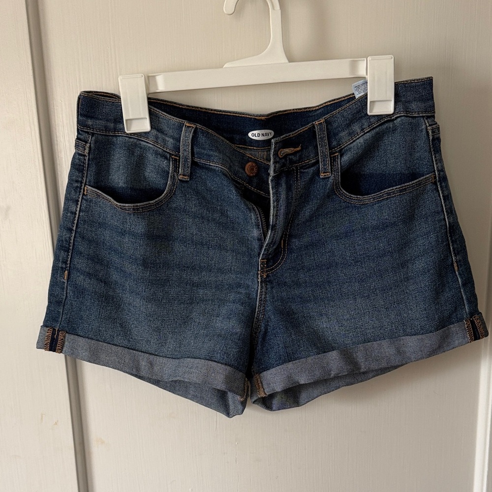 Old Navy Dark Blue Denim Cuffed Women's Shorts